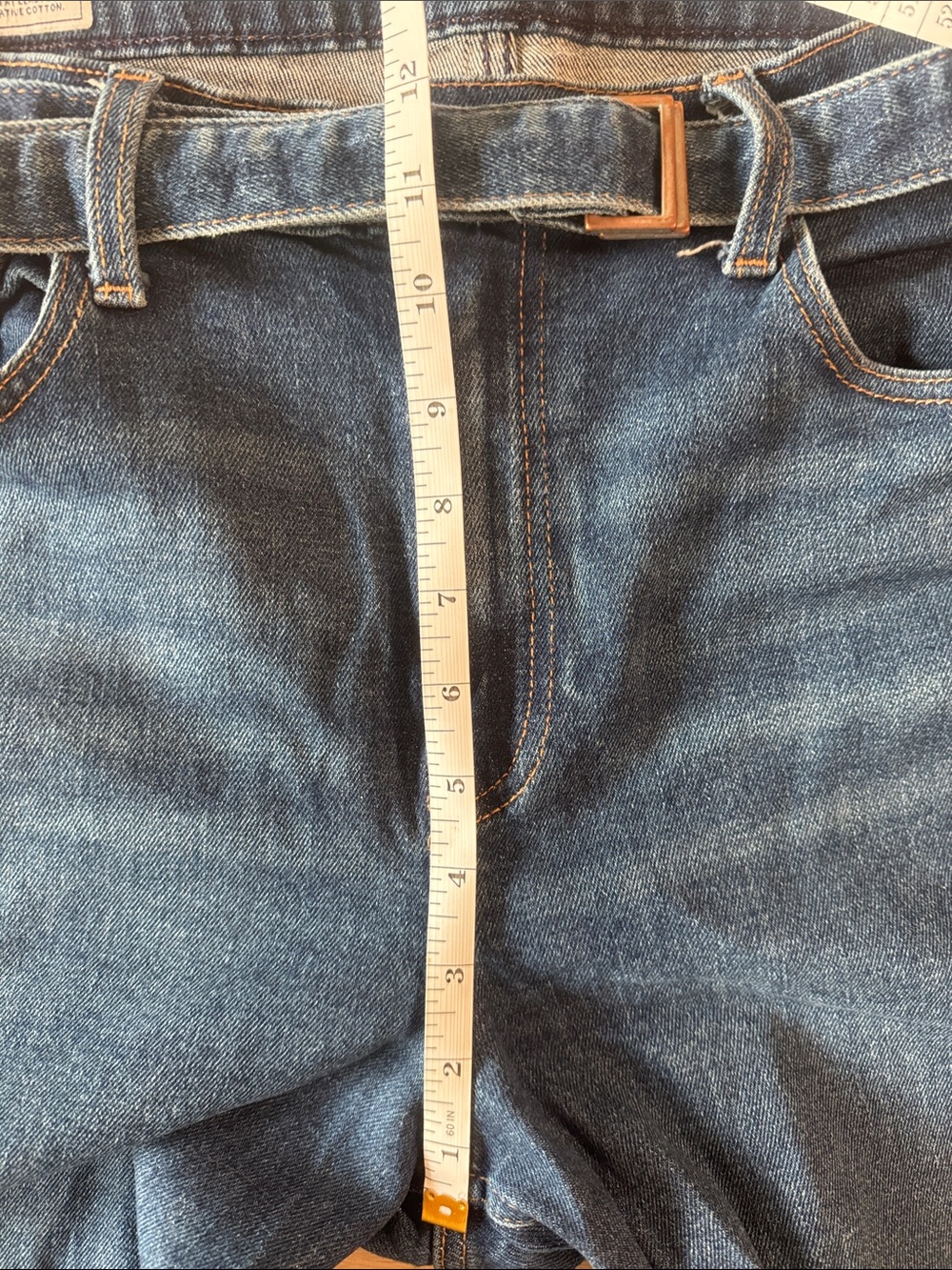 GAP Jeans - Indigo, Wide Leg, Raw Edge, High-Rise, Self Belt - Picture 5 of 13